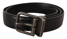 Load image into Gallery viewer, Dolce &amp; Gabbana Elegant Black Leather Belt with Metal Buckle
