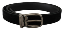 Load image into Gallery viewer, Dolce &amp; Gabbana Elegant Black Velvet Designer Belt
