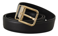 Load image into Gallery viewer, Dolce &amp; Gabbana Elegant Black Leather Belt with Metal Buckle
