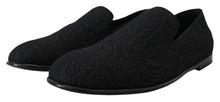 Load image into Gallery viewer, Dolce &amp; Gabbana Elegant Jacquard Black Loafers Slide On Flats
