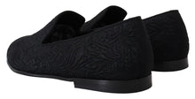 Load image into Gallery viewer, Dolce &amp; Gabbana Elegant Jacquard Black Loafers Slide On Flats
