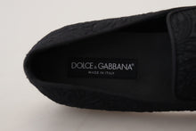 Load image into Gallery viewer, Dolce &amp; Gabbana Elegant Jacquard Black Loafers Slide On Flats
