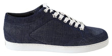 Load image into Gallery viewer, Jimmy Choo Chic Slip-On Blue Denim Suede Sneakers
