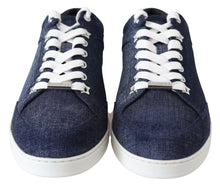 Load image into Gallery viewer, Jimmy Choo Chic Slip-On Blue Denim Suede Sneakers
