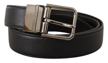 Load image into Gallery viewer, Dolce &amp; Gabbana Elegant Black Leather Buckle Belt
