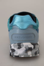 Load image into Gallery viewer, Dolce &amp; Gabbana Blue Gray Leather Sport Low Top Sneakers
