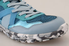 Load image into Gallery viewer, Dolce &amp; Gabbana Blue Gray Leather Sport Low Top Sneakers
