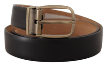 Load image into Gallery viewer, Dolce &amp; Gabbana Elegant Black Leather Belt with Metal Buckle
