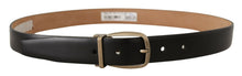 Load image into Gallery viewer, Dolce &amp; Gabbana Elegant Black Leather Belt with Metal Buckle
