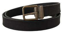 Load image into Gallery viewer, Dolce &amp; Gabbana Elegant Black Leather Belt with Vintage Metal Buckle
