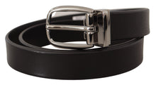 Load image into Gallery viewer, Dolce &amp; Gabbana Elegant Black Leather Belt with Metal Buckle
