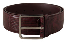 Load image into Gallery viewer, Dolce &amp; Gabbana Elegant Maroon Leather Belt with Engraved Buckle
