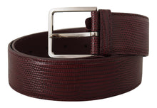 Load image into Gallery viewer, Dolce &amp; Gabbana Elegant Maroon Leather Belt with Engraved Buckle
