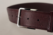 Load image into Gallery viewer, Dolce &amp; Gabbana Elegant Maroon Leather Belt with Engraved Buckle
