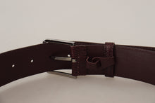 Load image into Gallery viewer, Dolce &amp; Gabbana Elegant Maroon Leather Belt with Engraved Buckle
