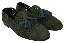 Load image into Gallery viewer, Dolce &amp; Gabbana Elegant Green Suede Loafers for Men
