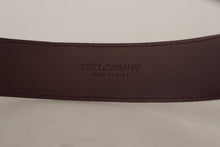 Load image into Gallery viewer, Dolce &amp; Gabbana Elegant Maroon Leather Belt with Engraved Buckle
