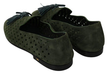 Load image into Gallery viewer, Dolce &amp; Gabbana Elegant Green Suede Loafers for Men
