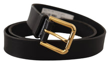 Load image into Gallery viewer, Dolce &amp; Gabbana Sleek Black Leather Belt with Metal Buckle
