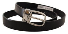 Load image into Gallery viewer, Dolce &amp; Gabbana Elegant Black Leather Belt with Metal Buckle
