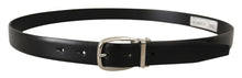 Load image into Gallery viewer, Dolce &amp; Gabbana Elegant Black Leather Belt with Metal Buckle
