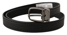 Load image into Gallery viewer, Dolce &amp; Gabbana Elegant Black Leather Belt with Metal Buckle
