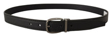 Load image into Gallery viewer, Dolce &amp; Gabbana Elegant Black Leather Belt with Metal Buckle
