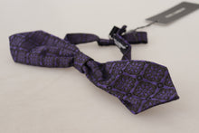 Load image into Gallery viewer, Dolce &amp; Gabbana Elegant Blue Geometric Silk Bow Tie
