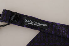 Load image into Gallery viewer, Dolce &amp; Gabbana Elegant Blue Geometric Silk Bow Tie
