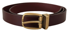 Load image into Gallery viewer, Dolce &amp; Gabbana Elegant Brown Leather Belt with Gold Buckle
