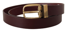 Load image into Gallery viewer, Dolce &amp; Gabbana Elegant Brown Leather Belt with Gold Buckle
