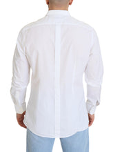 Load image into Gallery viewer, Dolce &amp; Gabbana White Cotton Slim Fit Formal Dress GOLD Shirt
