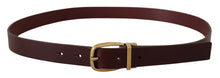 Load image into Gallery viewer, Dolce &amp; Gabbana Elegant Brown Leather Belt with Gold Buckle
