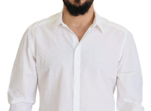 Load image into Gallery viewer, Dolce &amp; Gabbana White Cotton Slim Fit Formal Dress GOLD Shirt
