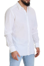 Load image into Gallery viewer, Dolce &amp; Gabbana White Cotton Slim Fit Formal Dress GOLD Shirt
