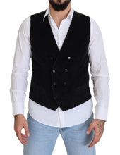 Load image into Gallery viewer, Dolce &amp; Gabbana Black Cotton Double Breasted Waistcoat Vest
