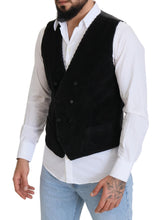 Load image into Gallery viewer, Dolce &amp; Gabbana Black Cotton Double Breasted Waistcoat Vest
