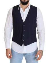 Load image into Gallery viewer, Dolce &amp; Gabbana Dark Blue Wool Stretch Waistcoat Formal Vest
