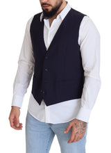 Load image into Gallery viewer, Dolce &amp; Gabbana Dark Blue Wool Stretch Waistcoat Formal Vest
