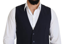 Load image into Gallery viewer, Dolce &amp; Gabbana Dark Blue Wool Stretch Waistcoat Formal Vest
