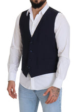 Load image into Gallery viewer, Dolce &amp; Gabbana Dark Blue Wool Stretch Waistcoat Formal Vest
