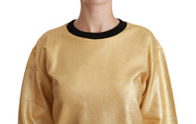 Load image into Gallery viewer, Dolce &amp; Gabbana Elegant Gold Crew Neck Cotton Sweater
