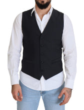 Load image into Gallery viewer, Dolce &amp; Gabbana Black Wool Stretch Waistcoat Formal Vest
