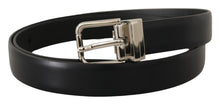 Load image into Gallery viewer, Dolce &amp; Gabbana Elegant Black Leather Belt with Metal Buckle
