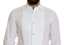 Load image into Gallery viewer, Dolce &amp; Gabbana White Formal Cotton Tuxedo Dress GOLD Shirt
