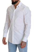 Load image into Gallery viewer, Dolce &amp; Gabbana White Cotton Slim Fit Formal Dress GOLD Shirt
