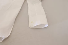 Load image into Gallery viewer, Dolce &amp; Gabbana White Cotton Slim Fit Formal Dress GOLD Shirt
