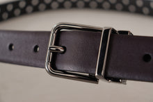 Load image into Gallery viewer, Dolce &amp; Gabbana Elegant Dark Purple Leather Belt
