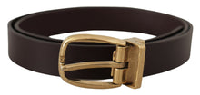 Load image into Gallery viewer, Dolce &amp; Gabbana Elegant Dark Brown Leather Belt
