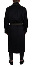 Load image into Gallery viewer, Dolce &amp; Gabbana Elegant Black Silk Long Robe Coat
